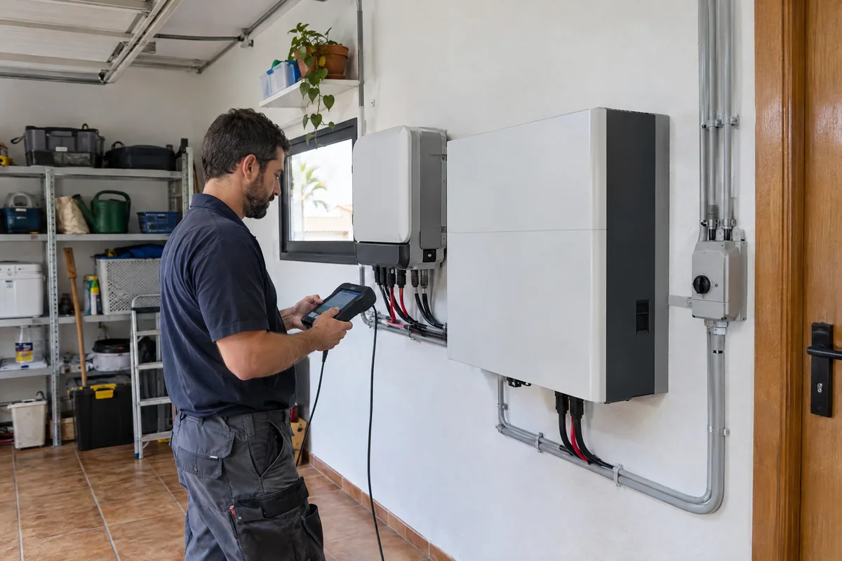 Home storage battery installation and inspection